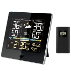Station météo électronique couleur avec 1 capteur sans fil
