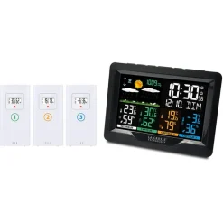 Station météo radio-Pilotée + 3 capteurs thermo/hygro noir
