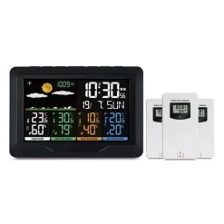 Station météo électronique couleur avec 3 capteurs sans fil