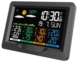 Station météo électronique couleur avec 3 capteurs sans fil