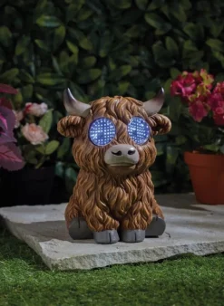 Sujet solaire Blinkin Vache des Highlands clin d'œil 19cm