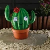 Sujet solaire à poser Blinkin Cactus clin d'œil XL 27cm