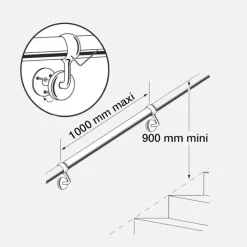 Support coudée finition nickel pour main courante