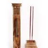 Support encens bâton colonne bois