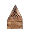 Support encens cône pyramide bois