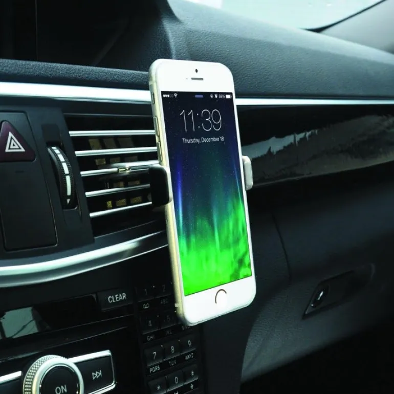 Support téléphone sur grille d'aération