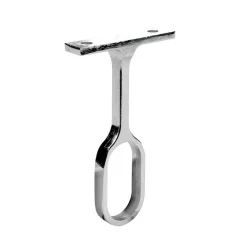 Support de milieu fixe tube de penderie oval 30x15mm chromé