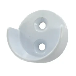 Support d'extrémité ouvert tube de penderie Ø25mm blanc (x2)