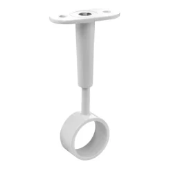 Support milieu réglable tube penderie Ø25mm acier blanc (x1)