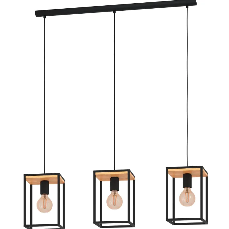 Suspension Libertad E27 3x40W noir L88cm H110cm EGLO