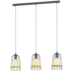 Suspension Anwick E27 3x40W noir L88cm H110cm EGLO