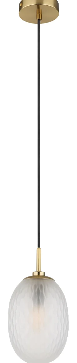 Suspension DEVIN métal or mat verre satiné 1x E14 230V