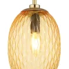 Suspension DEVIN métal or mat verre ambré 1x E14 230V