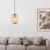 Suspension E27 28W Ø34cm Noir/Bambou Hanoï EGLO