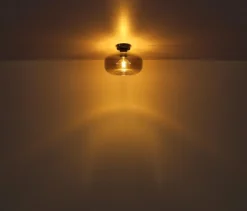 Suspension GIUSEPPE métal noir mat verre fumé 1x E27 230V