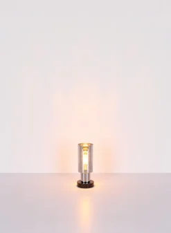 Suspension LIDARIA métal noir mat verre fumé 1x E27 230V