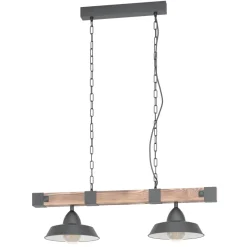 Suspension Oldbury E27 2x60W noir H110xL86cm EGLO