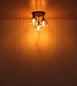 Suspension OLSEN métal noir mat verre fumé 1x E27 230V