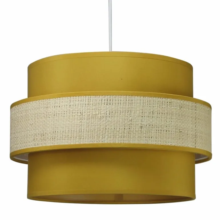 Suspension Ornella Rattab en textile pécan Ø26 cm