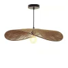 Suspension TUYEN métal noir et corde papier naturelle 60 cm