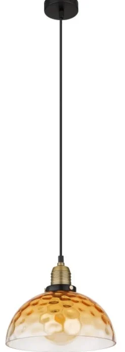 Suspension verre ambré 60W E27 salvy