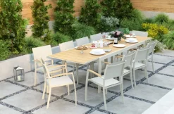Table Playa alu extensible 201-294x95x75 cm beige sable