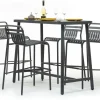 Tabouret haut dossier empilable Miami anthracite JARDILINE