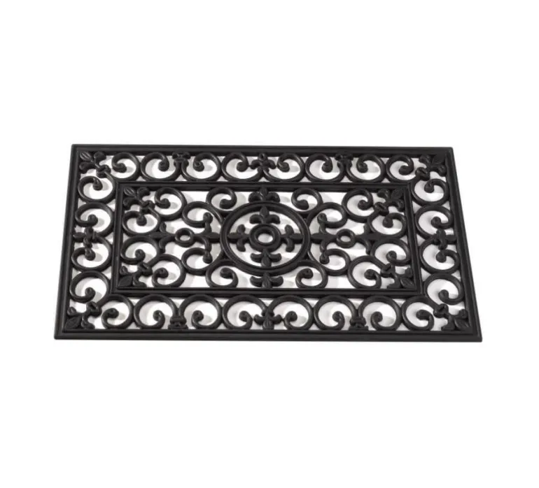 Tapis d'extérieur classique caoutchouc noir 45x75 cm