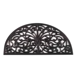 Tapis d'extérieur demi-lune caoutchouc noir 45x75 cm