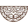 Tapis d'extérieur demi-rond fonte brun 40,5x69 cm