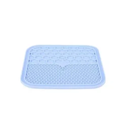Tapis à lécher pour chien en silicone bleu 20,9 x 20,9 cm