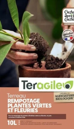 Terreau rempotage plante verte et fleurie UAB 10L