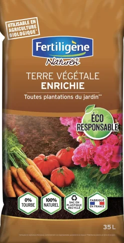Terre végétale enrichie 35L éco-responsable FERTILIGÈNE