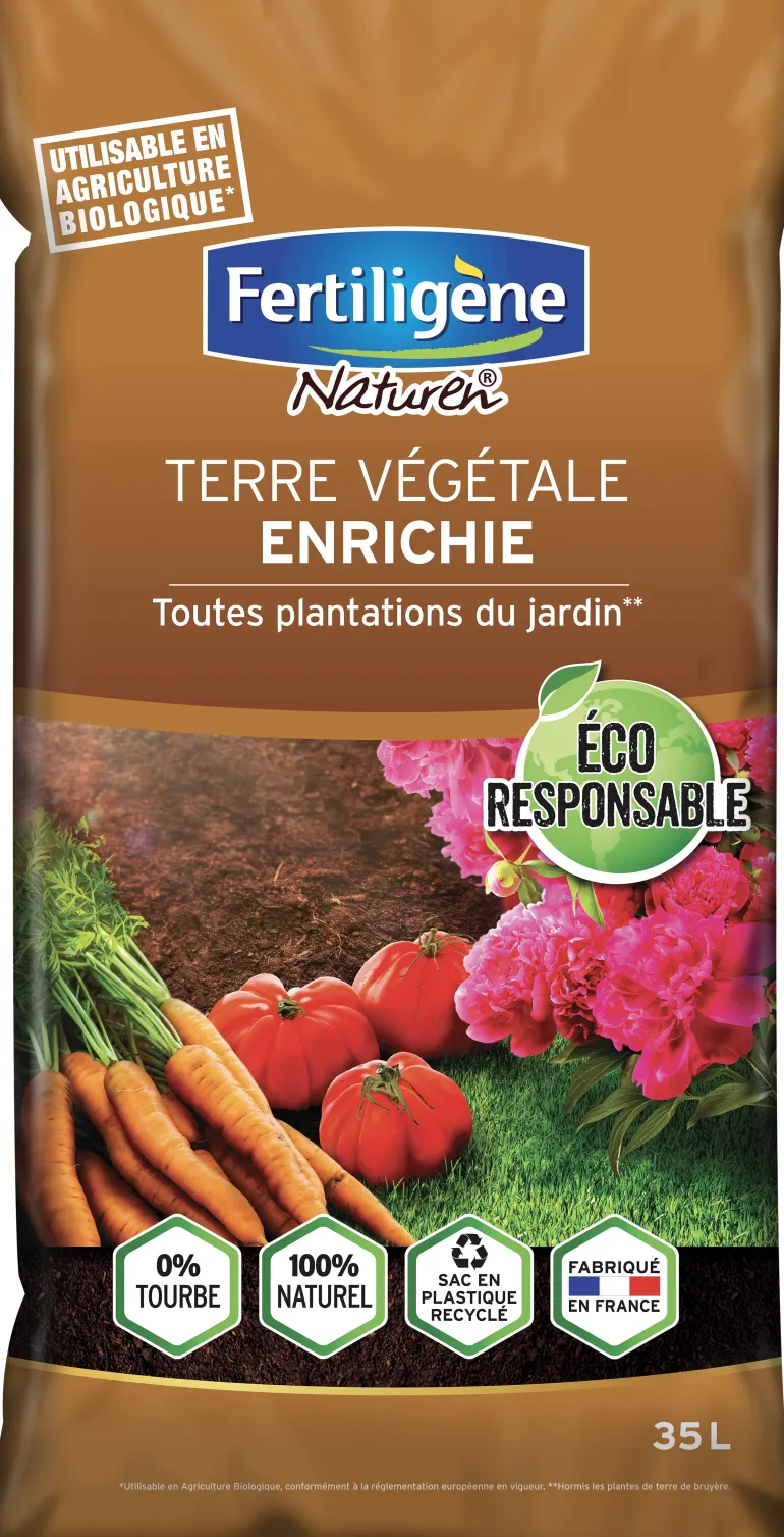 Terre végétale enrichie 35L éco-responsable FERTILIGÈNE