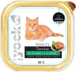 Terrine pour chat adulte canard/dinde 85g YOCK