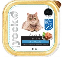 Terrine pour chat adulte cabillaud 85g YOCK