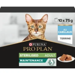 Terrine pour chat adulte stérilisé Cabillaud 10x75g