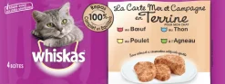 Terrine pour chat 4 variétés viande/poisson 4x400g
