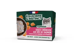 Topping sauce crémeuse dés de saumon pour chat en brique 90g