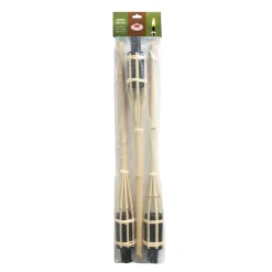 Torche bambou noir 60cm (x3)