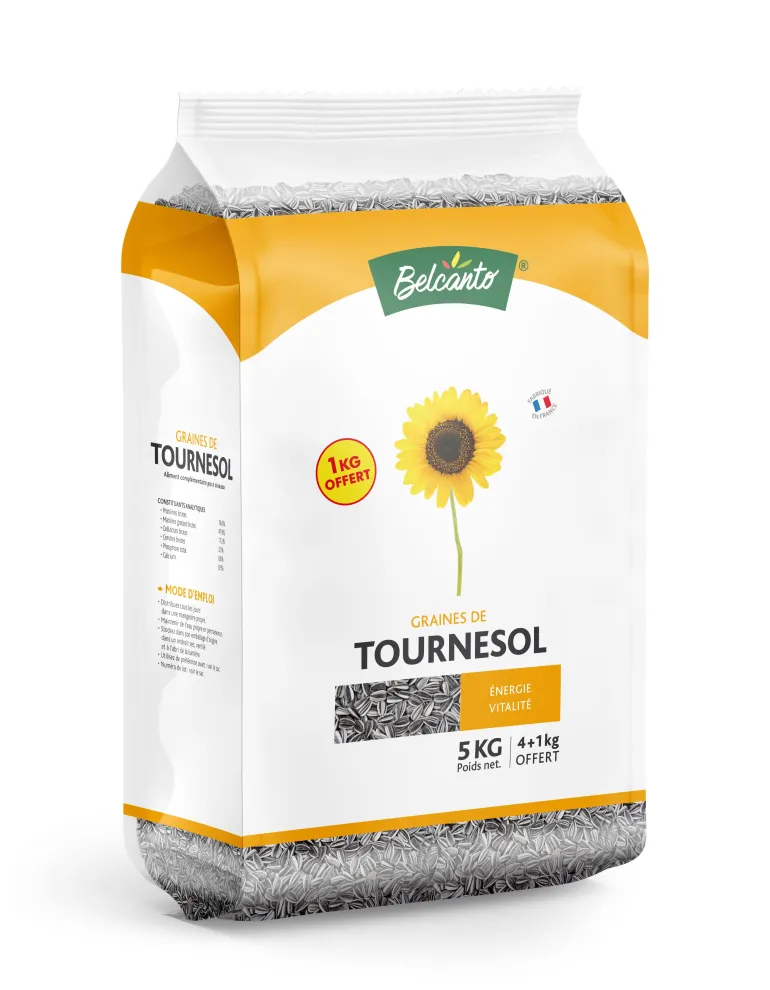 Tournesol strié petit grain - Sac de 4 kg + 1 kg offert