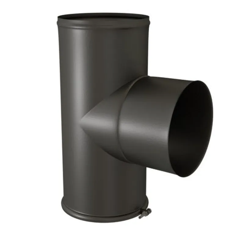 Té équerre avec tampon noir mat Ø139mm