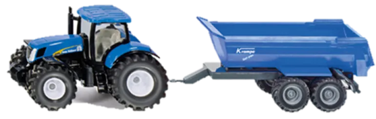 Tracteur New Holland avec remorque Krampe
