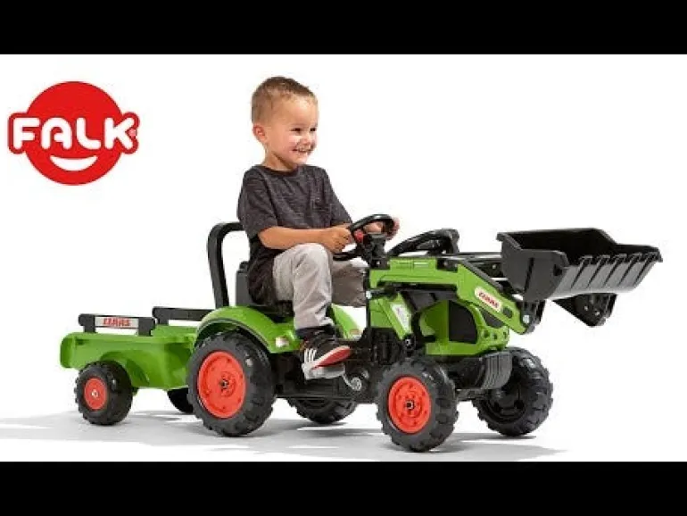 Tractopelle Claas avec remorque
