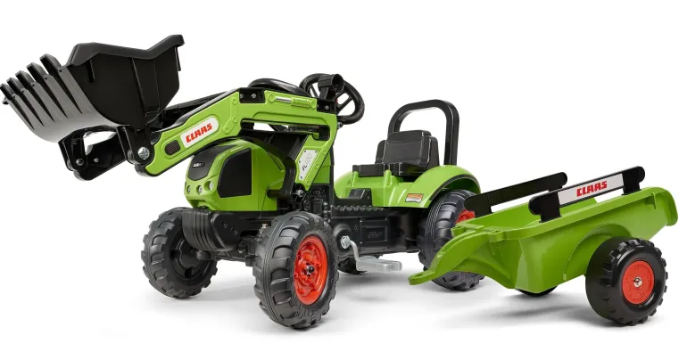 Tractopelle Claas avec remorque