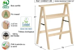 Tréteau tapisier pin massif 87 cm ASTIGARRAGA