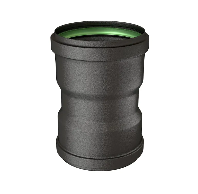 Tuyau 12cm F/F noir mat Ø80mm + 2 joints viton