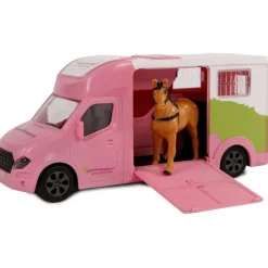 Van à friction son et lumière rose 1/32ème + cheval