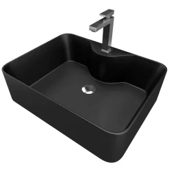 Vasque black Fjord rectangle 48 x 37 cm AURLANE