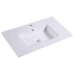 Vasque à encastrer rectangle blanche 80 cm AURLANE
